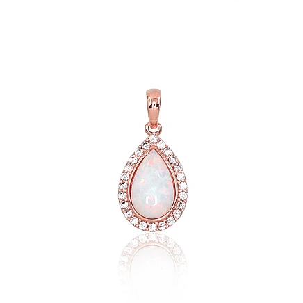 Женские,  - Золотой кулон, 0.54 g, Красное Золото 585 проба, Цирконы , Опалит