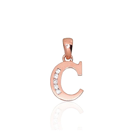 Burti, Burts C - Zelta kulons, 0.48 g, Sarkanais Zelts 585 prove, Cirkoni, Burts: C