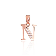 Zelta kulons, 0.44 g, Sarkanais Zelts 585 prove, Cirkoni, Burts: N