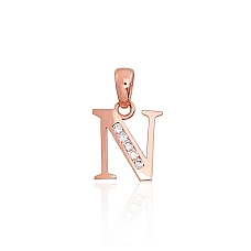 Zelta kulons, 0.44 g, Sarkanais Zelts 585 prove, Cirkoni, Burts: N