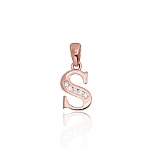 Zelta kulons, 0.44 g, Sarkanais Zelts 585 prove, Cirkoni, Burts: S
