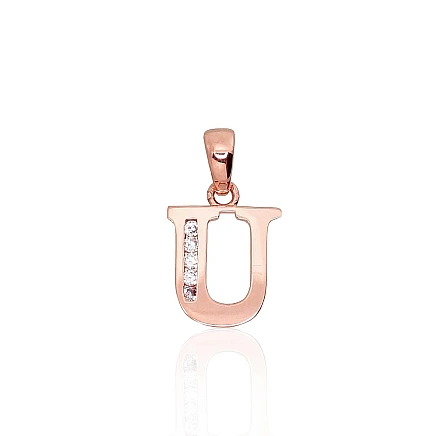 Burti, Burts U - Zelta kulons, 0.51 g, Sarkanais Zelts 585 prove, Cirkoni, Burts: U