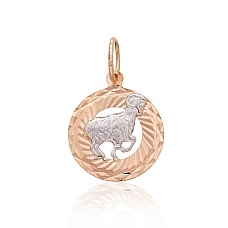Gold pendant, 1.09 g, White/Red Gold 585 fineness, Aries