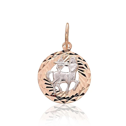 Zodiaka zīmes, Strēlnieks - Zelta kulons, 1.08 g, Sarkanais/Baltais Zelts 585 prove, Strēlnieks