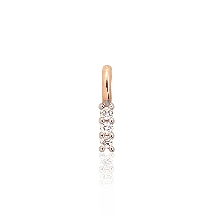 With precious stones,  - Gold pendant, 0.29 g, Red Gold 585 fineness, Rhodium (Plating) , Diamonds