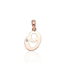 Zelta kulons, 0.44 g, Sarkanais Zelts 585 prove, Cirkoni, Burts: O