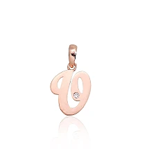 Letter V, Gold pendant, Red Gold 585 fineness, Zirkons, Letter: V