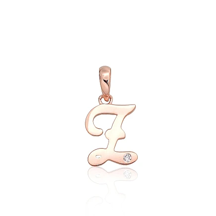 Letters, Letter Z - Gold pendant, 0.41 g, Red Gold 585 fineness, Zirkons, Letter: Z