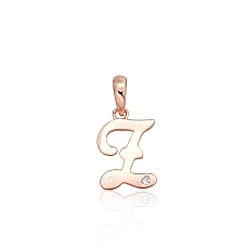 Gold pendant, 0.42 g, Red Gold 585 fineness, Zirkons, Letter: Z