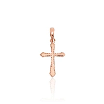 Cross, Gold pendant, Red Gold 585 fineness