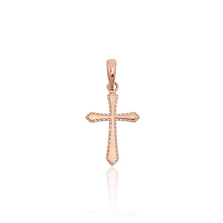 Crosses and Icons, Cross - Gold pendant, 0.34 g, Red Gold 585 fineness