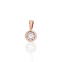 Золотой кулон, 0.53 g, Красное Золото 585 проба, Цирконы