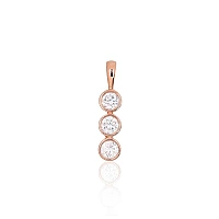 Zelta kulons, 0.48 g, Sarkanais Zelts 585 prove, Cirkoni