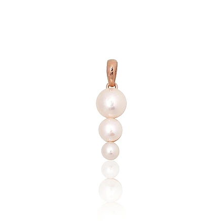 Women,  - Gold pendant, 0.57 g, Red Gold 585 fineness, Fresh-water Pearl