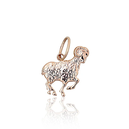 Zodiaka zīmes, Auns - Zelta kulons, 0.72 g, Sarkanais Zelts 585 prove, Auns