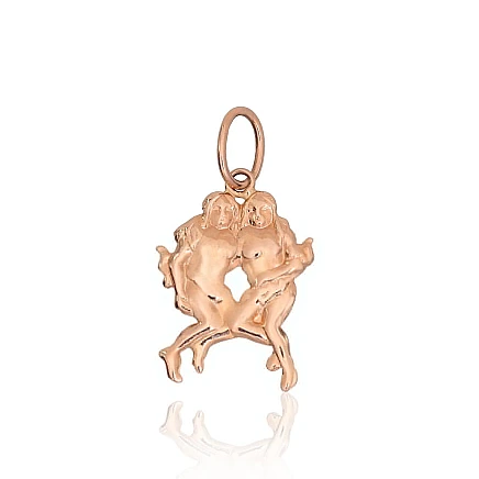 Zodiaka zīmes, Dvīņi - Zelta kulons, 0.79 g, Sarkanais Zelts 585 prove, Dvīņi