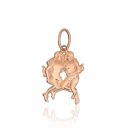 Zodiac signes, Gemini - Gold pendant, 0.81 g, Red Gold 585 fineness, Gemini