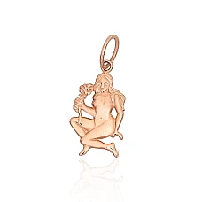 Gold pendant, 0.68 g, Red Gold 585 fineness, Virgo