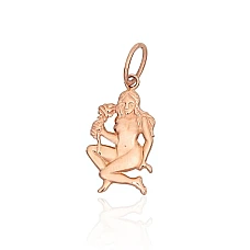 Gold pendant, 0.71 g, Red Gold 585 fineness, Virgo