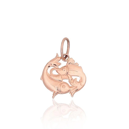 Zodiaka zīmes, Zivis - Zelta kulons, 0.71 g, Sarkanais Zelts 585 prove, Zivis