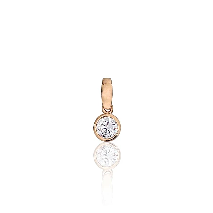 Women,  - Gold pendant, 0.39 g, Red Gold 585 fineness, Zirkons