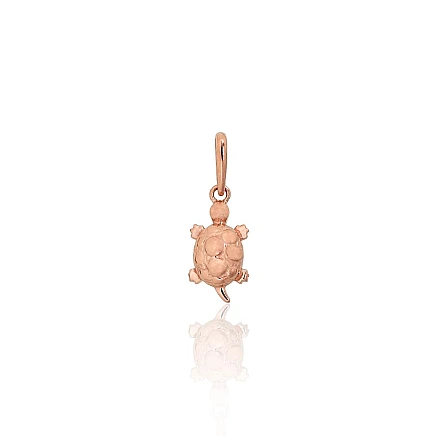Women, Turtle - Gold pendant, 0.38 g, Red Gold 585 fineness