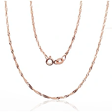 Gold chain Singapore 1.5 mm , diamond cut, 40, 1.62 g, Red Gold 585 fineness