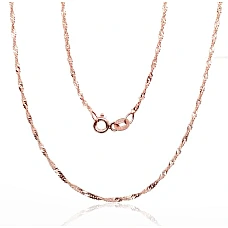 Gold chain Singapore 1.5 mm , diamond cut, 45, 1.79 g, Red Gold 585 fineness