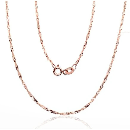 Chains,  - Gold chain Singapore 1.5 mm , diamond cut, 45, 1.79 g, Red Gold 585 fineness