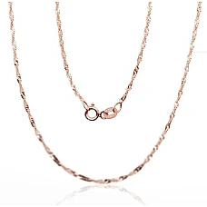 Gold chain Singapore 1.5 mm , diamond cut, 55, 2.14 g, Red Gold 585 fineness