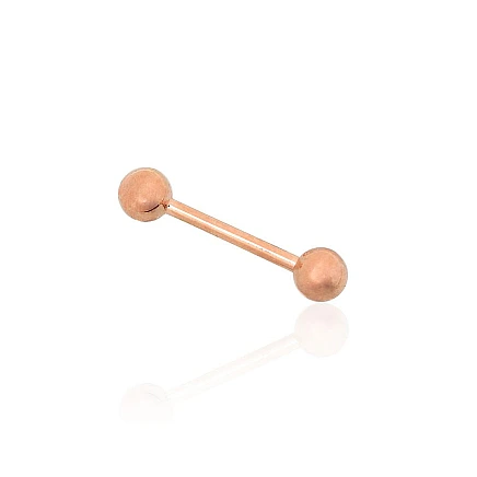 For tongue,  - Gold piercing for tongue, 0.96 g, Red Gold 585 fineness
