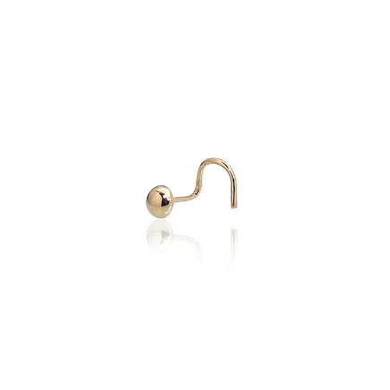 for nose,  - Gold piercing for nose, 0.07 g, Yellow Gold 585 fineness