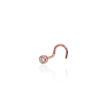 Gold piercing for nose, 0.15 g, Red Gold 585 fineness, Zirkons