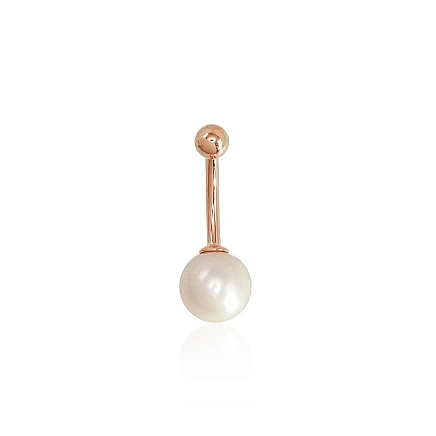 Nabai,  - Zelta pīrsings - nabai, 1.44 g, Sarkanais Zelts 585 prove, Pērles