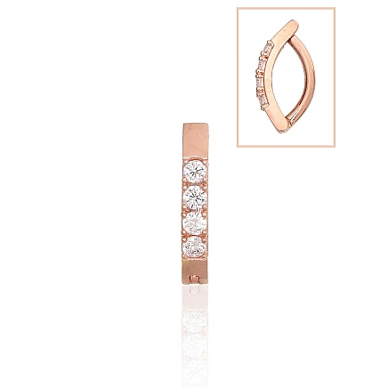 for navel,  - Gold piercing for navel, 1.06 g, Red Gold 585 fineness, Zirkons