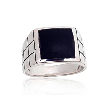 Silver ring, 20, 10.1 g, Silver 925 fineness, oxide (Plating), Onix