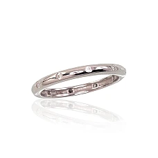Серебряное кольцо, 16, 1.6 g, Серебро 925 проба, родий (покрытие), Цирконы