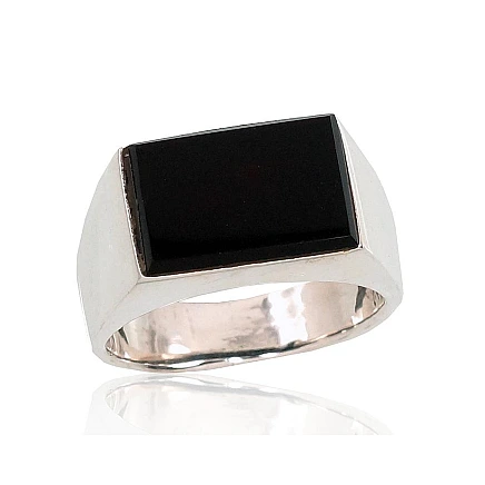 Для мужчин,  - Серебряное кольцо, 19.5, 8.9 g, Серебро 925 проба, Оникс