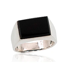 Серебряное кольцо, 20.5, 10 g, Серебро 925 проба, Оникс