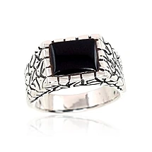 Silver ring, 20.5, 10.5 g, Silver 925 fineness, oxide (Plating), Onix