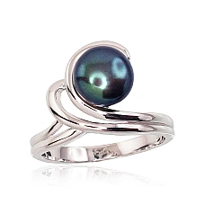 Серебряное кольцо, 16.5, 3.4 g, Серебро 925 проба, родий (покрытие), Жемчуг