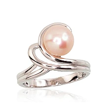 Silver ring, 16, 3.4 g, Silver 925 fineness, Rhodium (Plating), Fresh-water Pearl