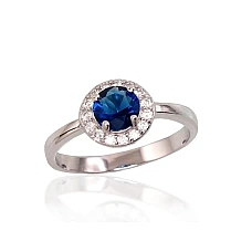 Серебряное кольцо, 18.5, 2.5 g, Серебро 925 проба, родий (покрытие), Цирконы