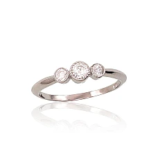 Silver ring, 17, 1.3 g, Silver 925 fineness, Rhodium (Plating), Zirkons