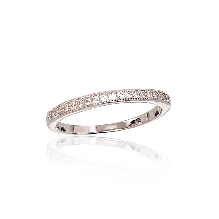 Women,  - Silver ring, 17.5, 1.7 g, Silver 925 fineness, Rhodium (Plating), Zirkons