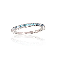Silver ring, 17, 1.8 g, Silver 925 fineness, Rhodium (Plating), Zirkons