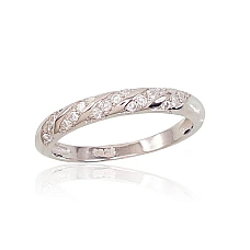 Серебряное кольцо, 16.5, 1.8 g, Серебро 925 проба, родий (покрытие), Цирконы