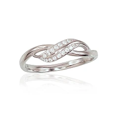 Silver ring, 17, 1.8 g, Silver 925 fineness, Rhodium (Plating), Zirkons