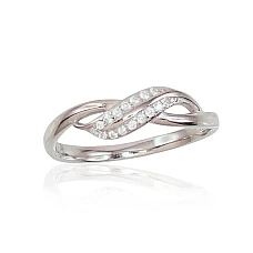 Silver ring, 17.5, 1.8 g, Silver 925 fineness, Rhodium (Plating), Zirkons