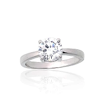Серебряное кольцо, 15.5, 2.5 g, Серебро 925 проба, родий (покрытие), Цирконы